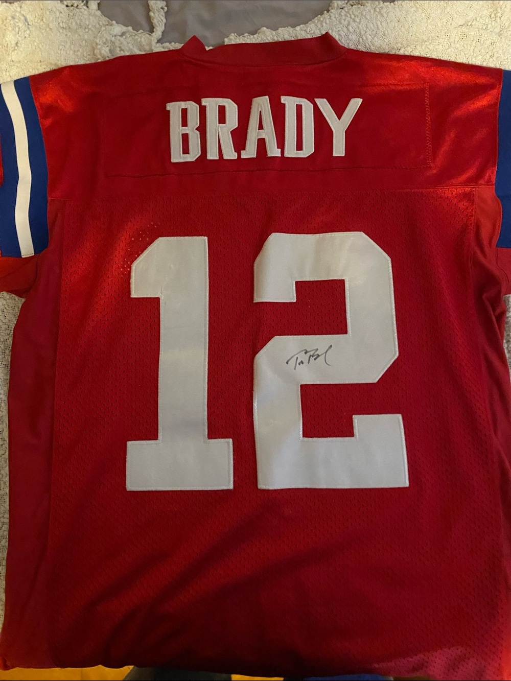 Vintage Reebox NFL Tom Brady #12 Football Jersey Numbers and signature